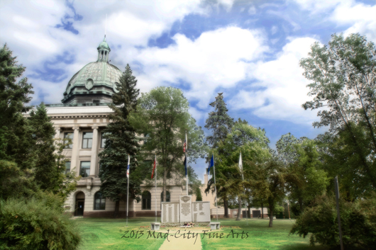 The Oneida county veteran's memorial and courthouse in Rhinelander, Wi.